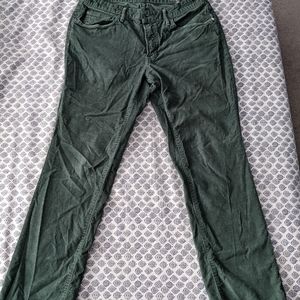 Bonobos green slim fit men's corduroy pants, 32x30